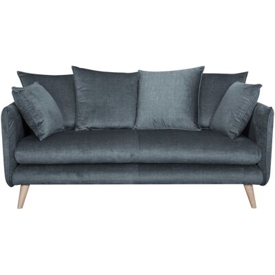 Miliboo Skandinavisches Sofa 3-Sitzer aus blaugrauem Stoff und hellem Holz OLYMPIA Miliboo Skandinavisches Sofa 3-Sitzer aus blaugrauem Stoff und hellem Holz OLYMPIA