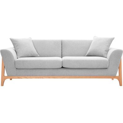 Miliboo Skandinavisches Sofa 3-Sitzer in Hellgrau und Esche ASAKO Miliboo Skandinavisches Sofa 3-Sitzer in Hellgrau und Esche ASAKO