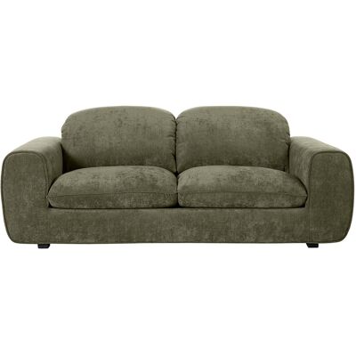 Miliboo Sofa mit ausziehbarer Rückenlehne 3-Sitzer mit verstellbaren Kopfstützen aus Textil, Velours-Effekt, dunkelgrün-khaki NOAM Miliboo Sofa mit ausziehbarer Rückenlehne 3-Sitzer mit verstellbaren Kopfstützen aus Textil, Velours-Effekt, dunkelgrün-khaki NOAM