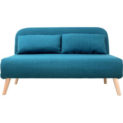 Miliboo Wandelbare 2-Sitzer-Bank aus enteblauem Stoff AMIKO Miliboo Wandelbare 2-Sitzer-Bank aus enteblauem Stoff AMIKO