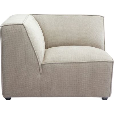 Miliboo Zentrales Eckmodul für Sofa in beigem Samt-Effekt Stoff Texturierter SPLIT Miliboo Zentrales Eckmodul für Sofa in beigem Samt-Effekt Stoff Texturierter SPLIT