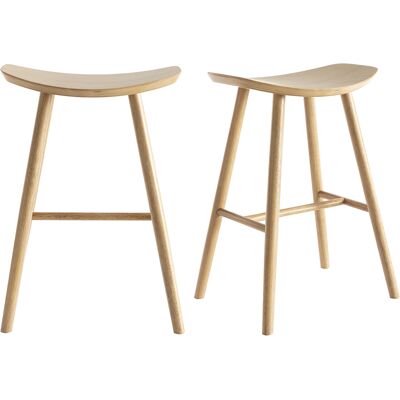 Miliboo Holz-Küchenhocker-Set - Vintage, Natur, 65cm H Miliboo Holz-Küchenhocker-Set - Vintage, Natur, 65cm H
