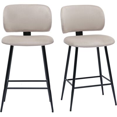 Miliboo - Set aus 2 Samtbarhockern - Schwarzes Metall - 70cm Höhe - Modern Miliboo - Set aus 2 Samtbarhockern - Schwarzes Metall - 70cm Höhe - Modern