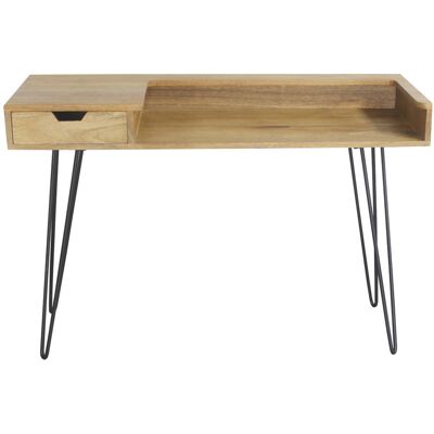 Miliboo Design-Schreibtisch aus Mangoholz mit Hairpin Legs Metall Schwarz VIBES Miliboo Design-Schreibtisch aus Mangoholz mit Hairpin Legs Metall Schwarz VIBES
