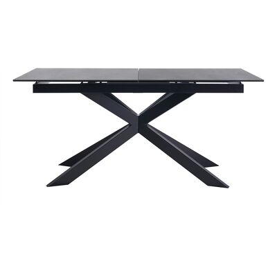 Miliboo Tisch zum Ausziehen aus schwarzer Keramik und Metall L168-210 cm MELZA Miliboo Tisch zum Ausziehen aus schwarzer Keramik und Metall L168-210 cm MELZA