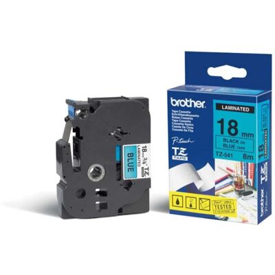 Etikettenband für Drucker Brother TZ-541 Schwarz auf Blau 1,8 cm x 8 m Etikettenband für Drucker Brother TZ-541 Schwarz auf Blau 1,8 cm x 8 m
