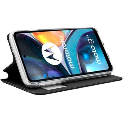 Coole, schwarze, schlichte Book-Type-Klapphülle für das Motorola Moto G22 Coole, schwarze, schlichte Book-Type-Klapphülle für das Motorola Moto G22