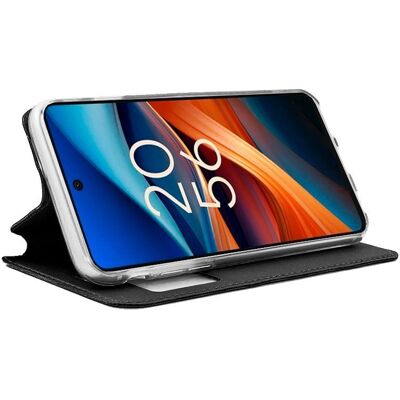 Coole glatte schwarze Flip-Cover-Hülle für TCL 50 SE Coole glatte schwarze Flip-Cover-Hülle für TCL 50 SE