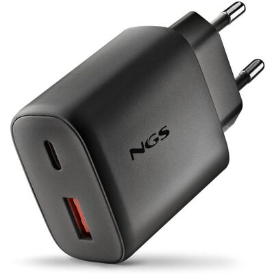 Ladegerät NGS ERA 45W Black GaN 2 Ports USB-C USB-A Schnellladung Ladegerät NGS ERA 45W Black GaN 2 Ports USB-C USB-A Schnellladung
