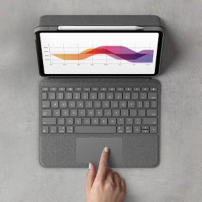 Tastatur Logitech Folio Touch 920-009966 QWERTY Nordic Trackpad Apple iPad Air Tastatur Logitech Folio Touch 920-009966 QWERTY Nordic Trackpad Apple iPad Air