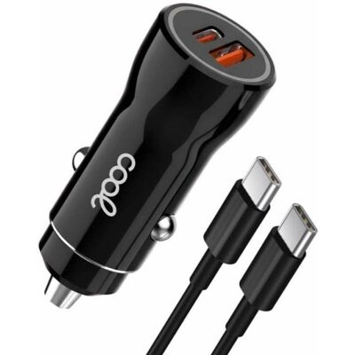 Auto-Ladegerät Cool 8434847082509 38W 2x USB Typ C Kabel Schwarz Auto-Ladegerät Cool 8434847082509 38W 2x USB Typ C Kabel Schwarz