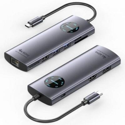 Dockingstation Vention TQUHB USB-C 9-in-1 HDMI 4K DisplayPort Dockingstation Vention TQUHB USB-C 9-in-1 HDMI 4K DisplayPort
