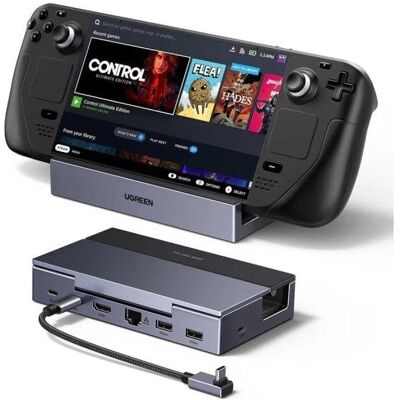 Docking Station Ugreen 6 in 1 für Steam Deck USB-A USB-C HDMI Grau Docking Station Ugreen 6 in 1 für Steam Deck USB-A USB-C HDMI Grau