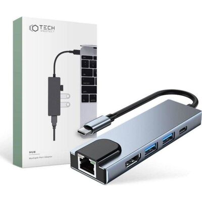 Docking-Station Tech-Protect V3 5-in-1 USB-C HDMI Grau Docking-Station Tech-Protect V3 5-in-1 USB-C HDMI Grau