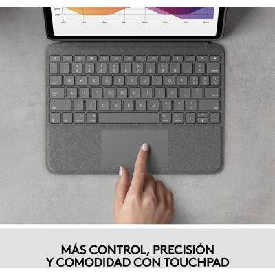 Logitech Folio Touch QWERTY Spanisch Smart Connector Grau (920-009964) Logitech Folio Touch QWERTY Spanisch Smart Connector Grau (920-009964)