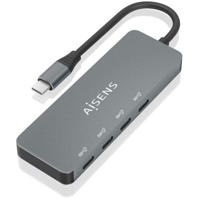 USB-Hub Aisens 3.2 Gen2 10G 4x USB-C 15cm Grau USB-Hub Aisens 3.2 Gen2 10G 4x USB-C 15cm Grau