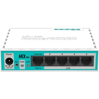Mikrotik hEX Lite Switch 5 Ports 10/100 Weiß Mikrotik hEX Lite Switch 5 Ports 10/100 Weiß