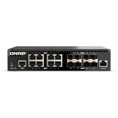 Switch QNAP QSW-M3216R-8S8T Managed L2/L3 8x 10G Ethernet RJ-45 8x SFP+ Rack 1U Switch Switch QNAP QSW-M3216R-8S8T Managed L2/L3 8x 10G Ethernet RJ-45 8x SFP+ Rack 1U Switch