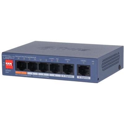 Switch Dahua CS4006-4ET2GT-60 4x PoE 10/100 Mbps 2x Gigabit cloudfähig Switch Dahua CS4006-4ET2GT-60 4x PoE 10/100 Mbps 2x Gigabit cloudfähig