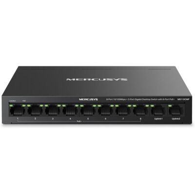 Netzwerk Switch Mercusys MS110CMP 10 Ports PoE Fast Ethernet Wandmontage Netzwerk Switch Mercusys MS110CMP 10 Ports PoE Fast Ethernet Wandmontage