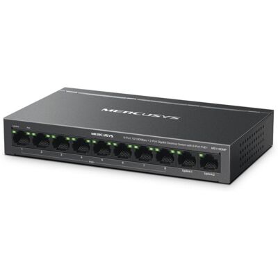 Netzwerk Switch Mercusys MS110CMP 10 Ports PoE Fast Ethernet Wandmontage Netzwerk Switch Mercusys MS110CMP 10 Ports PoE Fast Ethernet Wandmontage