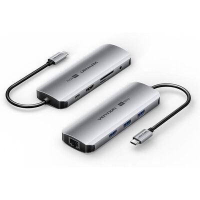 Vention TQLHB USB-C Hub 9-in-1 Grau Vention TQLHB USB-C Hub 9-in-1 Grau
