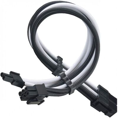 SilverStone PP07E-PCIBW Flexibles Stromverlängerungskabel 8-Pin auf PCI-E 6+2-Pin 30cm Schwarz/Weiß SilverStone PP07E-PCIBW Flexibles Stromverlängerungskabel 8-Pin auf PCI-E 6+2-Pin 30cm Schwarz/Weiß