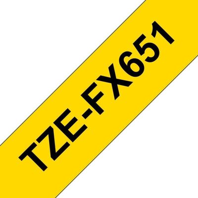 Brother TZE-FX651 Etikettenband 24 mm x 8 m Schwarz auf Gelb Brother TZE-FX651 Etikettenband 24 mm x 8 m Schwarz auf Gelb