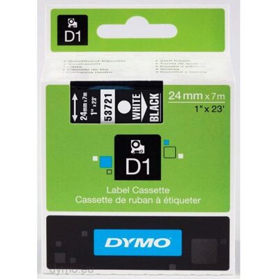 DYMO D1 Standard - White on Black - 24mm Etiketten erstellendes Band Weiss auf Schwarz DYMO D1 Standard - White on Black - 24mm Etiketten erstellendes Band Weiss auf Schwarz