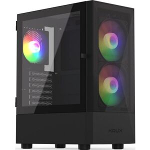 PC-Gehäuse Krux Vako RGB ATX mit RGB-Lüftern und gehärteter Glasscheibe PC-Gehäuse Krux Vako RGB ATX mit RGB-Lüftern und gehärteter Glasscheibe