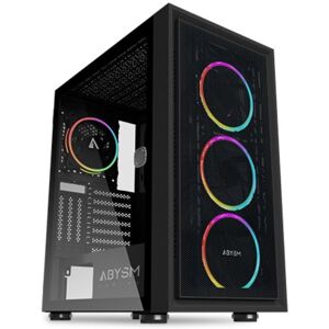 Abysm Gaming Donau Kamp ARGB ATX PC-Gehäuse aus gehärtetem Glas, USB 3.0, Schwarz Abysm Gaming Donau Kamp ARGB ATX PC-Gehäuse aus gehärtetem Glas, USB 3.0, Schwarz