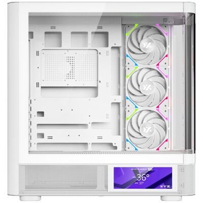 XYZ Quantum Pro PC-Tower-Bildschirm 6,2 Zoll gebogenes Glas 4xA-RGB ATX/Micro-ATX/Mini-ITX XYZ Quantum Pro PC-Tower-Bildschirm 6,2 Zoll gebogenes Glas 4xA-RGB ATX/Micro-ATX/Mini-ITX