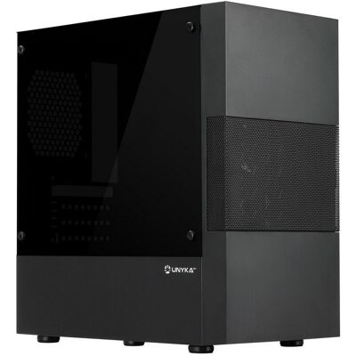 UNYKAch Aero C25 Micro ATX Gehäuse mit ATX 500W Netzteil, Schwarz, Glas-Seitenwand, 371 x 205 x 392 mm UNYKAch Aero C25 Micro ATX Gehäuse mit ATX 500W Netzteil, Schwarz, Glas-Seitenwand, 371 x 205 x 392 mm