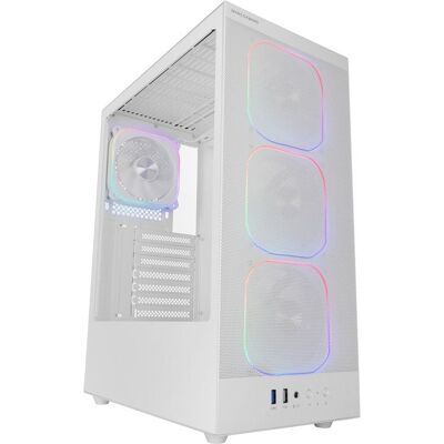 mars-gaming Mars Gaming Mc-nebula ATX Gaming-Gehäuse mit 4 ARGB-Lüftern (120 mm), Kabeldurchführung aus gehärtetem Glas, Weiß mars-gaming Mars Gaming Mc-nebula ATX Gaming-Gehäuse mit 4 ARGB-Lüftern (120 mm), Kabeldurchführung aus gehärtetem Glas, Weiß