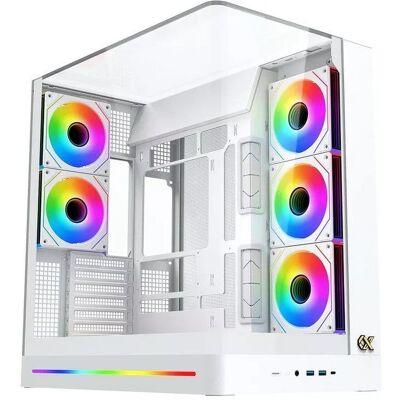 PC-Gehäuse Xigmatek Pano II Weiß ARGB Glas Seitenteile Mid Tower PC-Gehäuse Xigmatek Pano II Weiß ARGB Glas Seitenteile Mid Tower