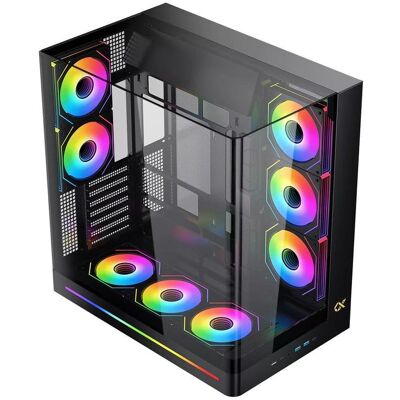 PC-Gehäuse Xigmatek EN48418 Pano II Schwarz ARGB Glas ATX/Micro ATX PC-Gehäuse Xigmatek EN48418 Pano II Schwarz ARGB Glas ATX/Micro ATX