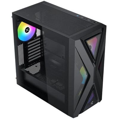 PC-Gehäuse Xigmatek Hyperion Black EN46827 Mid Tower Glasfenster ATX Mesh PC-Gehäuse Xigmatek Hyperion Black EN46827 Mid Tower Glasfenster ATX Mesh