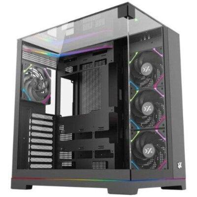 PC-Gehäuse XYZ Tesseract A-RGB Black Mid-Tower ARGB 4x120mm ATX Glas PC-Gehäuse XYZ Tesseract A-RGB Black Mid-Tower ARGB 4x120mm ATX Glas
