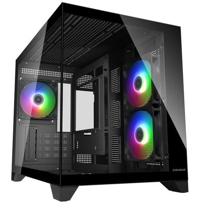 PC-Gehäuse Cougar CGR-2QA6B-RGB Mini Tower micro ATX RGB Tempered Glass Schwarz PC-Gehäuse Cougar CGR-2QA6B-RGB Mini Tower micro ATX RGB Tempered Glass Schwarz