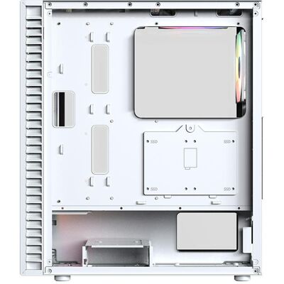 Gehause xyz AIRONE 100 Mesh 6x ARGB Lufter Glas Seitenteil Weiss Gehause xyz AIRONE 100 Mesh 6x ARGB Lufter Glas Seitenteil Weiss