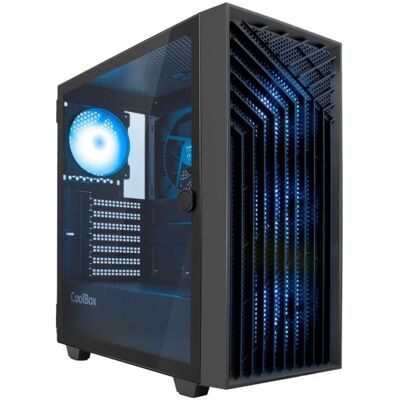 Gehäuse Coolbox GA300 Gridline ARGB Black mit 5 Lüftern und gehärtetem Glas Gehäuse Coolbox GA300 Gridline ARGB Black mit 5 Lüftern und gehärtetem Glas