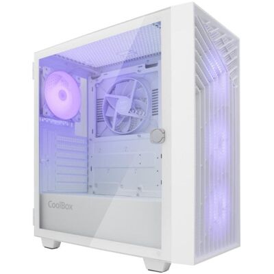 Gehäuse Coolbox GA300 Grid Line ARGB Weiß USB-C 3.2 Gehäuse Coolbox GA300 Grid Line ARGB Weiß USB-C 3.2