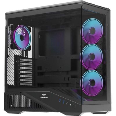Caja PC Preyon Nest Seaview ARGB Midi Tower Stahl SPCC mit gehärtetem Glas Caja PC Preyon Nest Seaview ARGB Midi Tower Stahl SPCC mit gehärtetem Glas