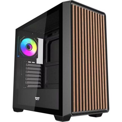 PC-Gehäuse Darkflash DS900WD ATX Gehärtetes Glas Holz Schwarz PC-Gehäuse Darkflash DS900WD ATX Gehärtetes Glas Holz Schwarz