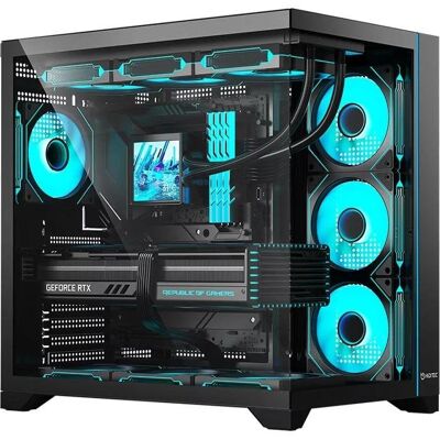 Gehäuse Hiditec H3 PRO Midi Tower Schwarz Transparent ATX Gehäuse Hiditec H3 PRO Midi Tower Schwarz Transparent ATX