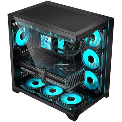 Gehäuse Hiditec H3 PRO Midi Tower Schwarz Transparent ATX Gehäuse Hiditec H3 PRO Midi Tower Schwarz Transparent ATX