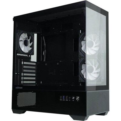 Gehäuse Zalman Chronix V2 ATX Mid Tower Schwarz mit 2 Gehärteten Glasscheiben Gehäuse Zalman Chronix V2 ATX Mid Tower Schwarz mit 2 Gehärteten Glasscheiben