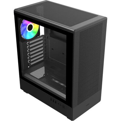 PC-Gehäuse Fortron M221-BA Midi Tower Schwarz ARGB mit gehärtetem Glas PC-Gehäuse Fortron M221-BA Midi Tower Schwarz ARGB mit gehärtetem Glas