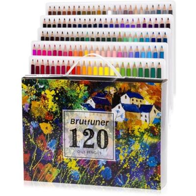 dam-electronics Buntstift Set 120 Farben Ölbasierte Holzbuntstifte im PVC-Koffer dam-electronics Buntstift Set 120 Farben Ölbasierte Holzbuntstifte im PVC-Koffer