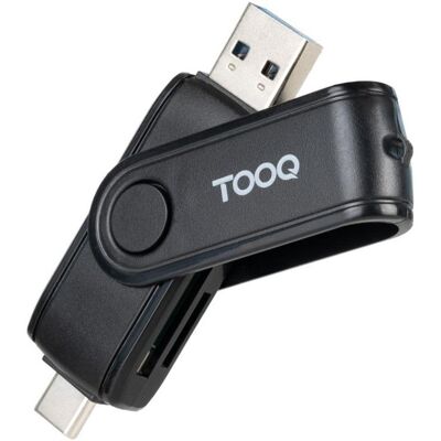 Kartenleser TooQ TQR-3003B USB-C 2.0 USB-A 3.0 SD TF Schwarz Kartenleser TooQ TQR-3003B USB-C 2.0 USB-A 3.0 SD TF Schwarz